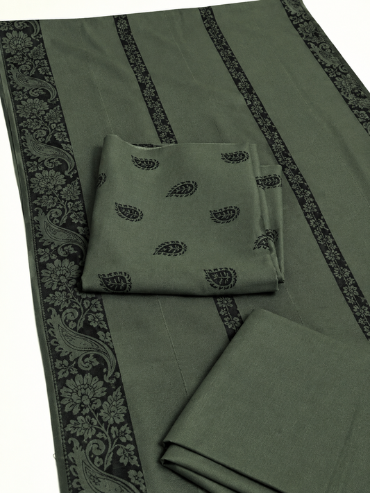 3PC MARINA MOTIF BROSHA VERY SOFT PREMIUM QUALITY WINTER COLLECTION (MEHNDI )