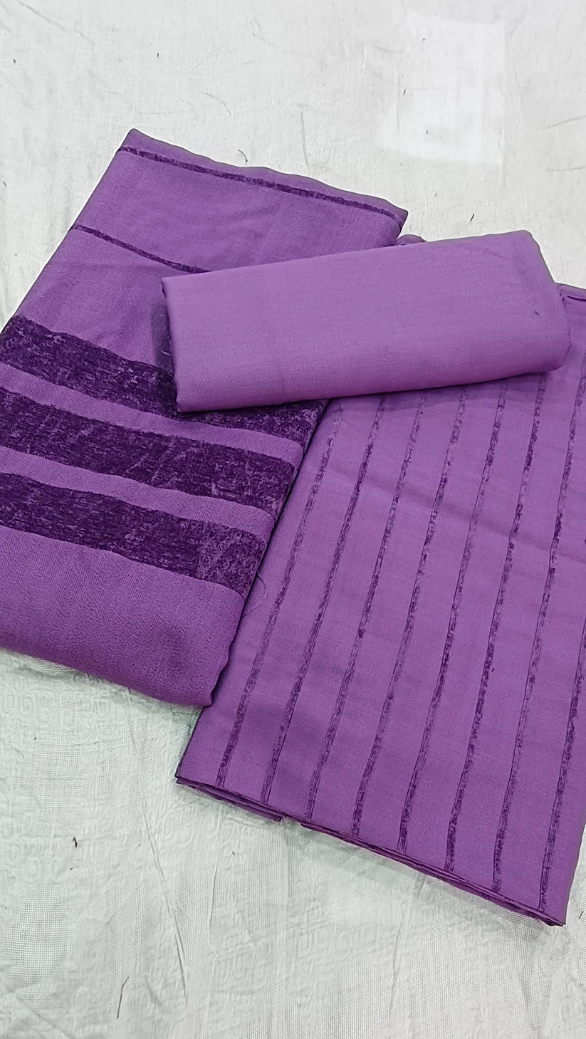ALPINE VELVET MARINA 3PC LUXURY WINTER ( LILAC)