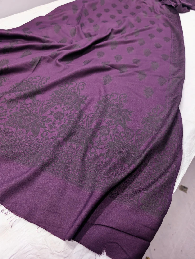 3PC MARINA MOTIF BROSHA VERY SOFT PREMIUM QUALITY WINTER COLLECTION (dark purple 1.1)