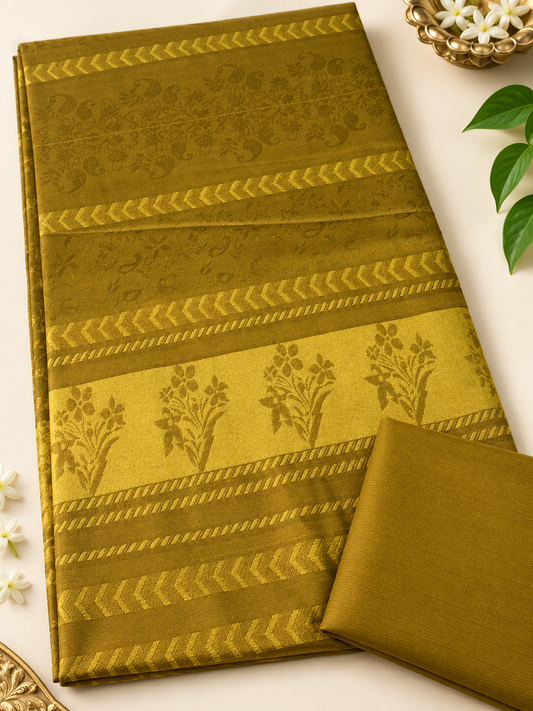 3PC MARINA VELVET SHAWL WITH ZARILINE SHIRT TROUSER (antique golden )