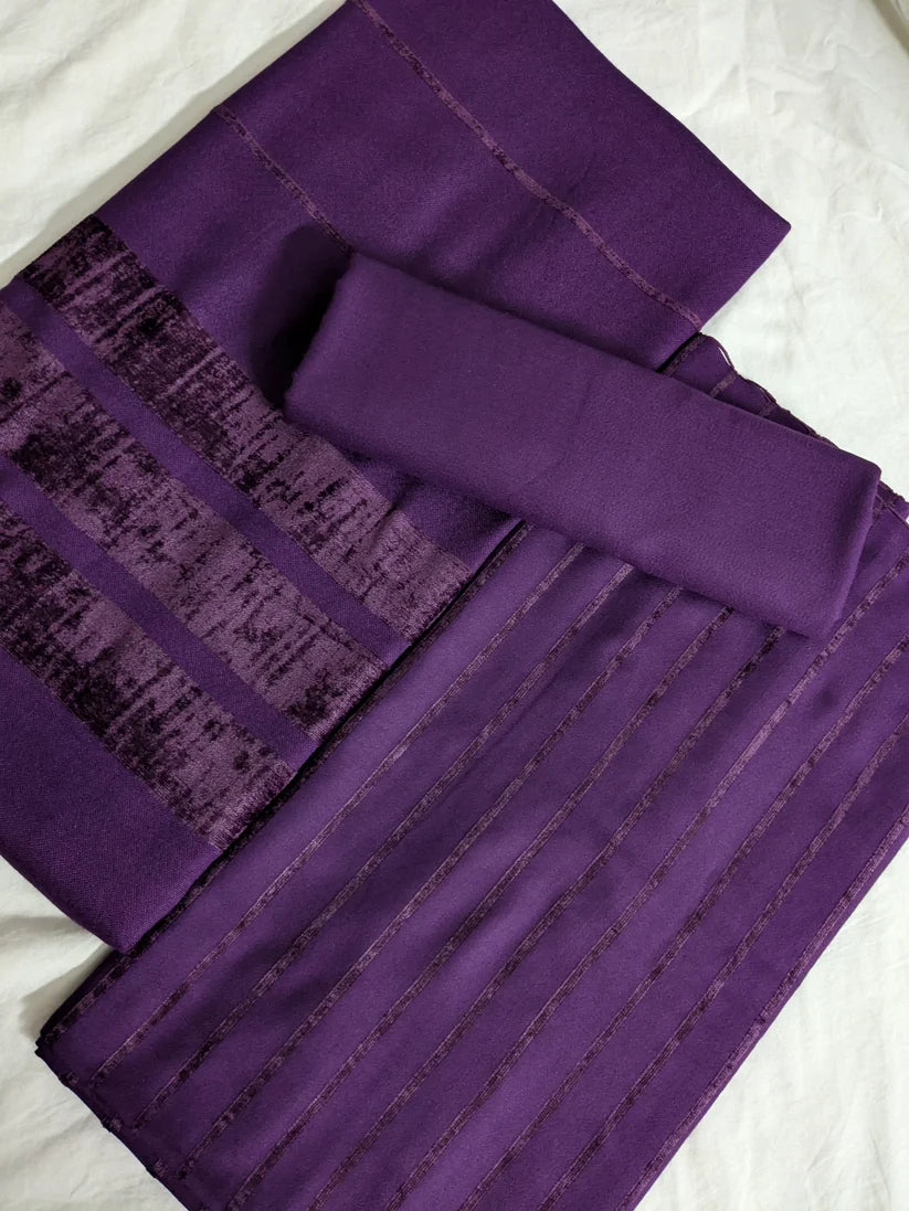 ALPINE VELVET MARINA 3PC LUXURY WINTER DARK PURPLE COLOR