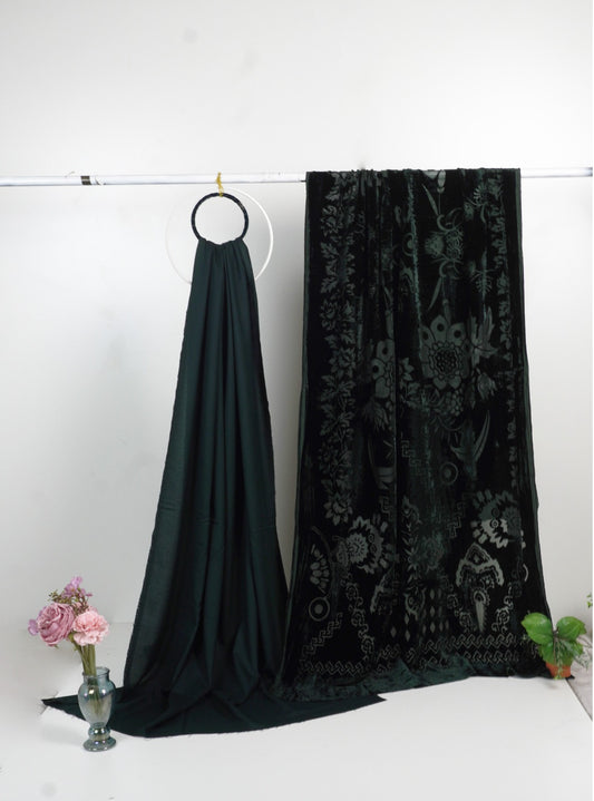 3 piece winter Palachi Shawl with Moon light  Marina shirt and trouser (green  ) CD