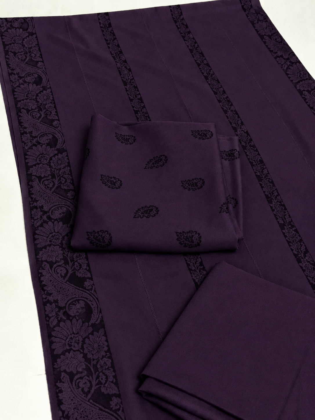 3PC MARINA MOTIF BROSHA VERY SOFT PREMIUM QUALITY WINTER COLLECTION ( PURPLE)