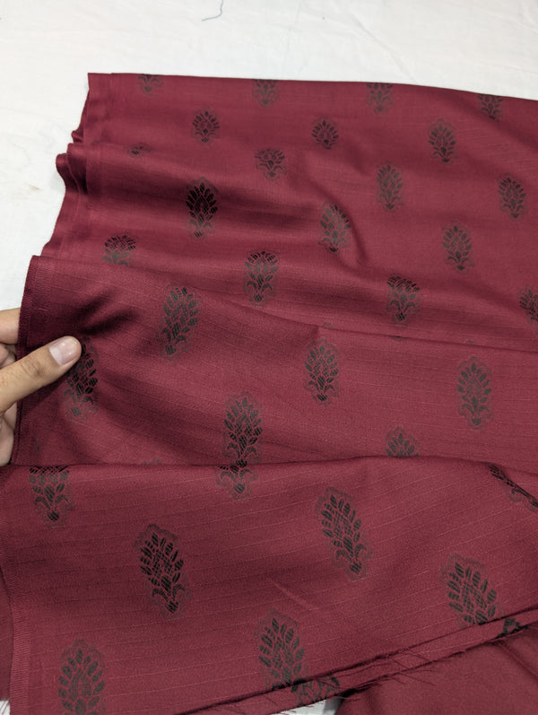 3PC MARINA MOTIF BROSHA VERY SOFT PREMIUM QUALITY WINTER COLLECTION (DARK MAHROON 1.1 )