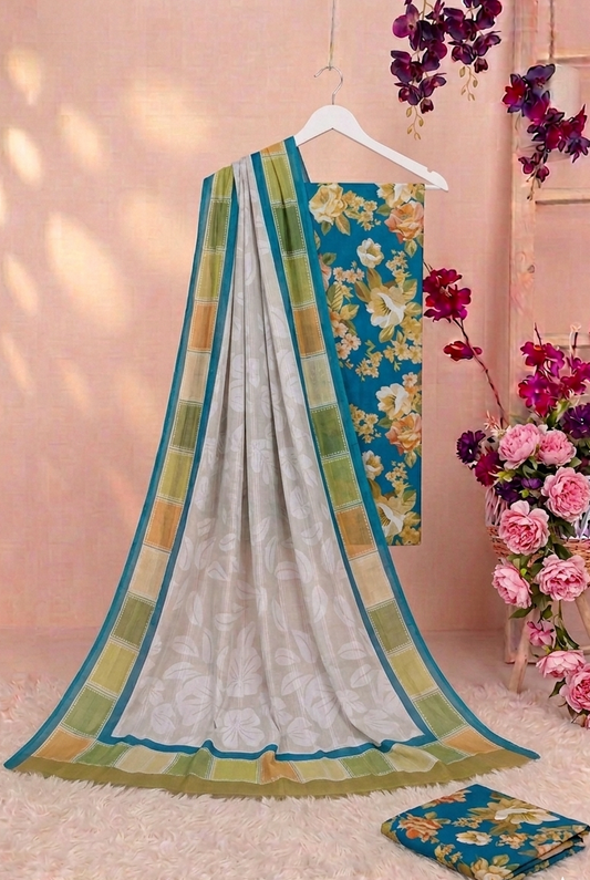 3Piece - Printed   Lawn Suit LPT 9