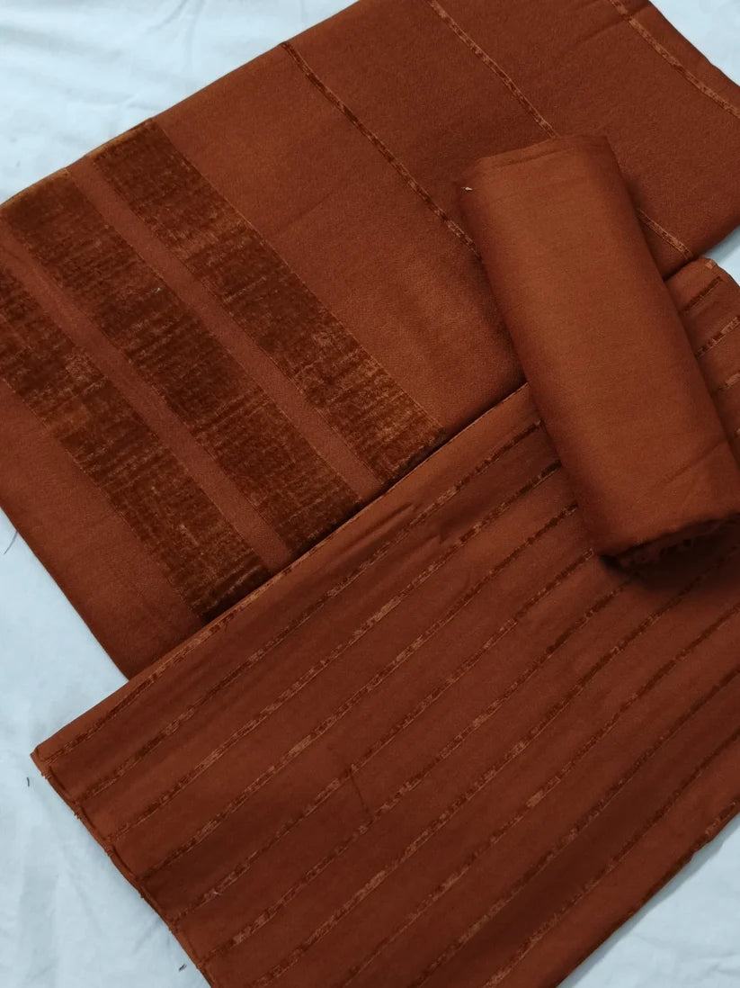 ALPINE VELVET MARINA 3PC LUXURY WINTER RUST COLOR