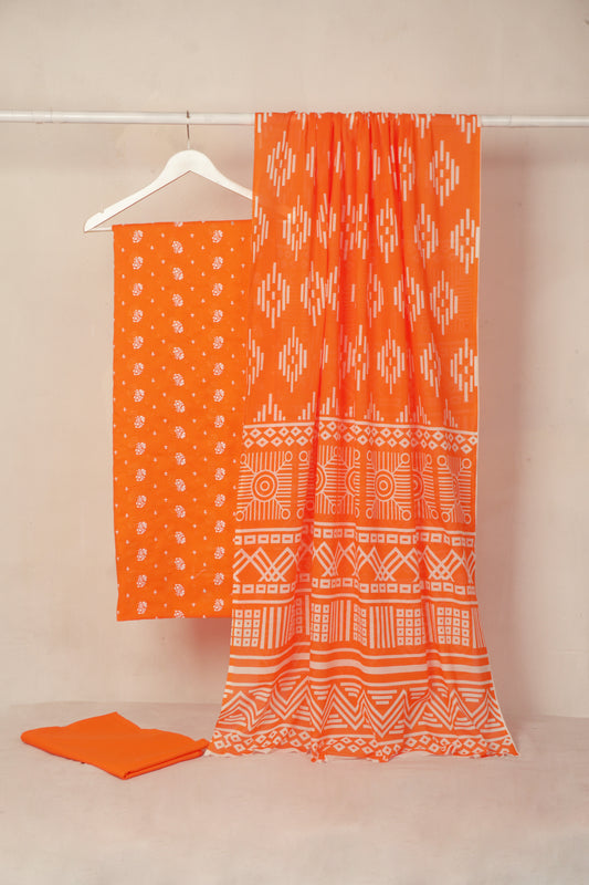 3 piece Lawn Embroided shirt with  digital printed dubatta EDD9