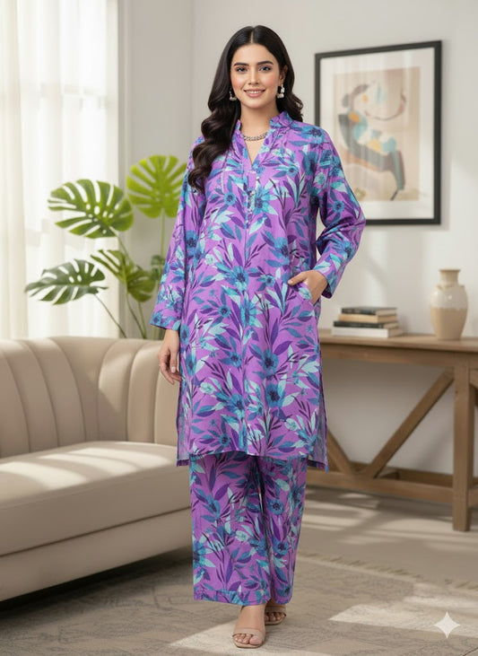 2 piece printed Nano tarkashi   lawn suit LST4