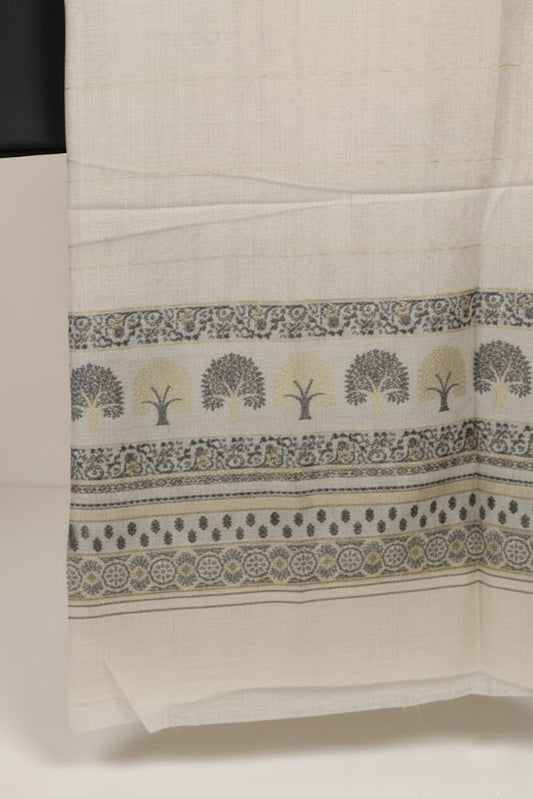 Lawn 3 piece with light weight skin Jacquard shawl  ( black)