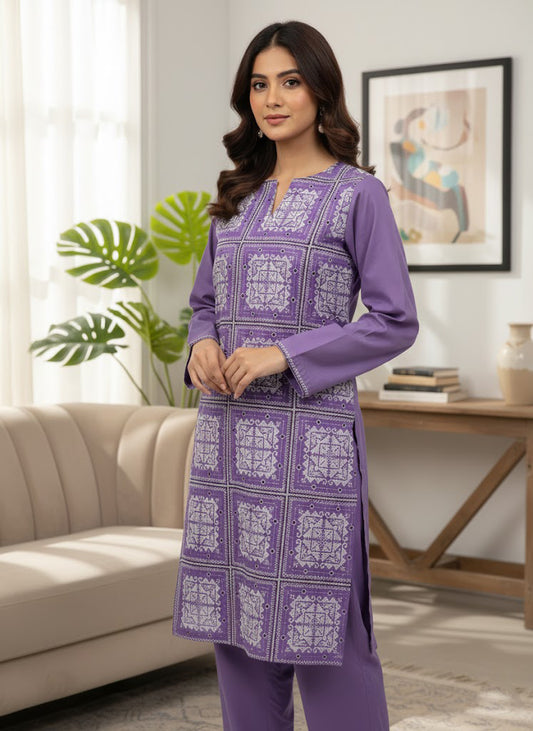 Breeze Embroided  lawn 2 piece purple