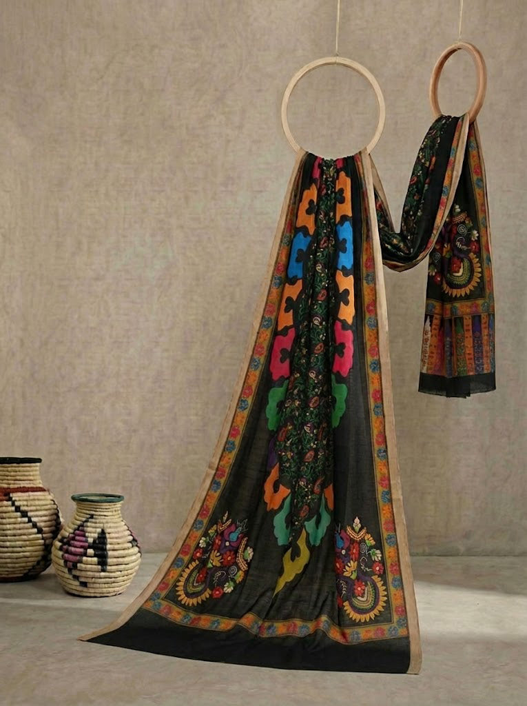Acralic Printed  Pashmina shawl (F.D 3)