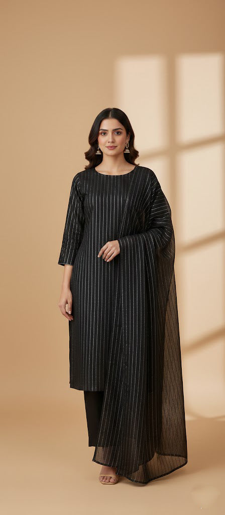 3 piece zari line with zari line dubatta RSS1