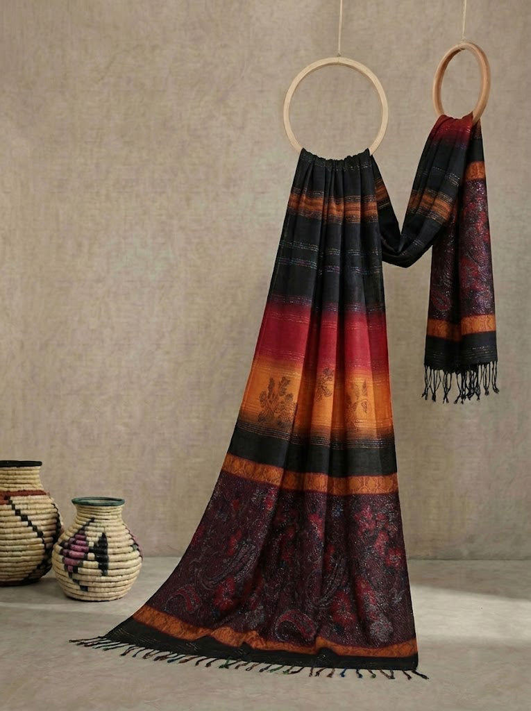 WINTER FANCY WOOL SHAWL DYE AND DYE 05